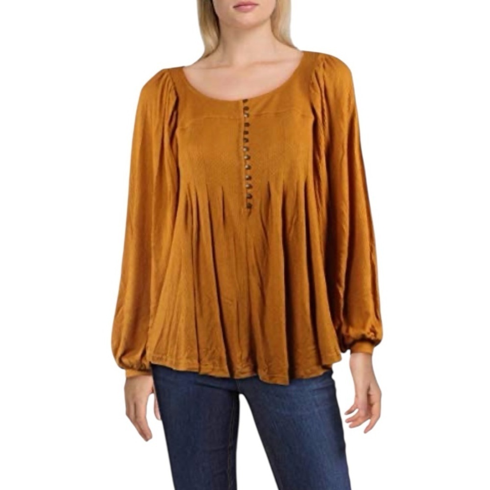 Free People - NWT Devin Top Blouse Flowly Boho Autumn Pearl Sz Xs